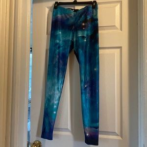 Teal Galaxy Blackmilk Clothing Leggings